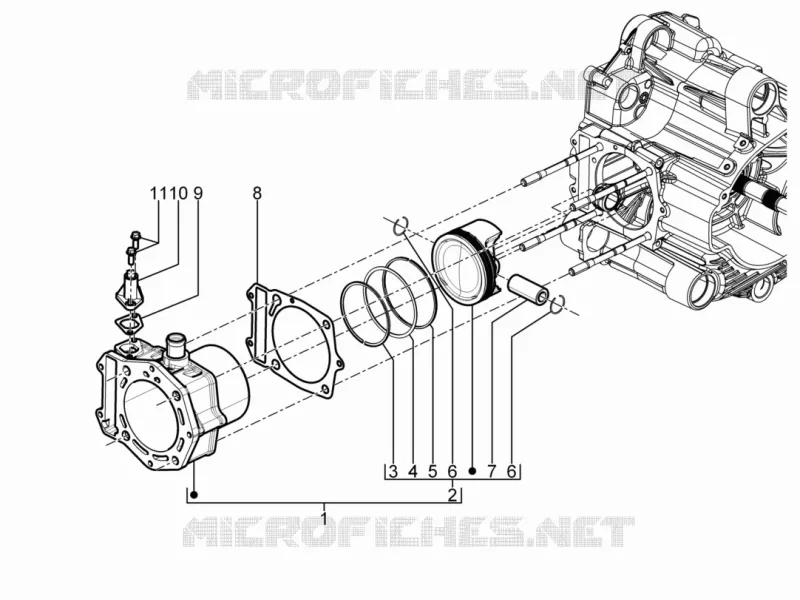 Cylinder-piston-wrist pin unit