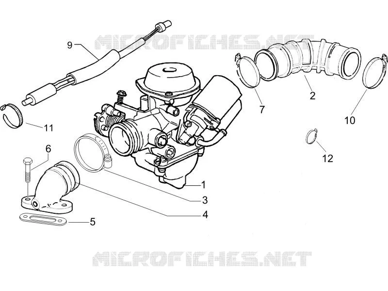Carburettor, assembly - Union pipe