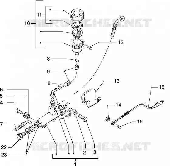 Brake lever-rear brake master cylinder