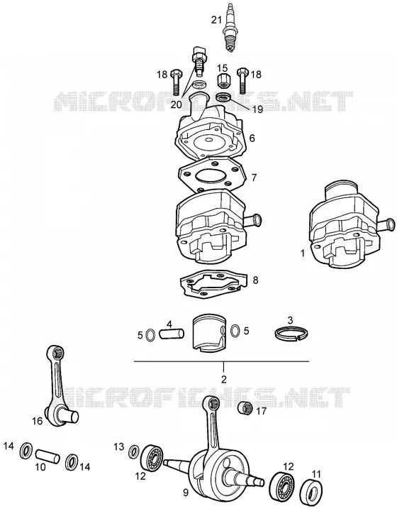 Crankshaft assy-cylinder and piston