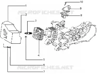 Cylinder head-cooling hood-inlet and induction pipe