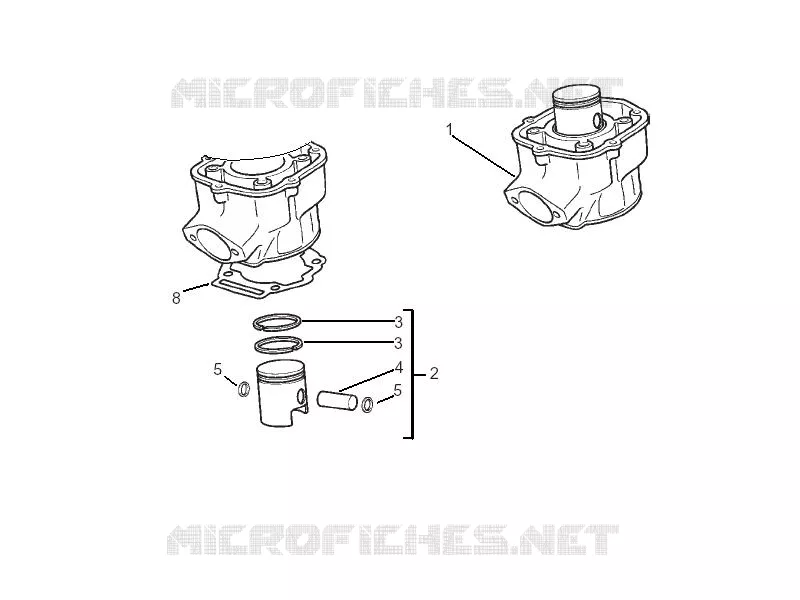 Cylinder-piston-wrist pin unit