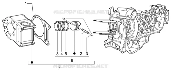 Cylinder-piston-wrist pin, assy