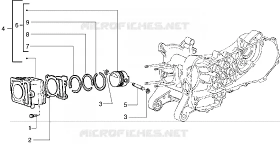 Cylinder-piston-wrist pin, assy