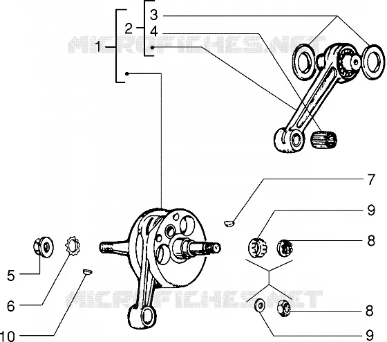 Crankshaft-con-rod-crank pin, assy