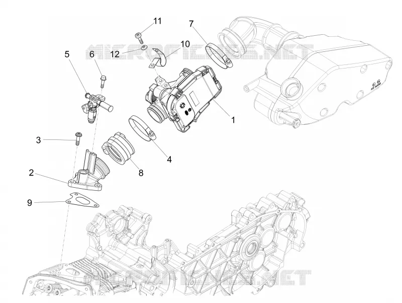 Throttle body - Injector - Union pipe