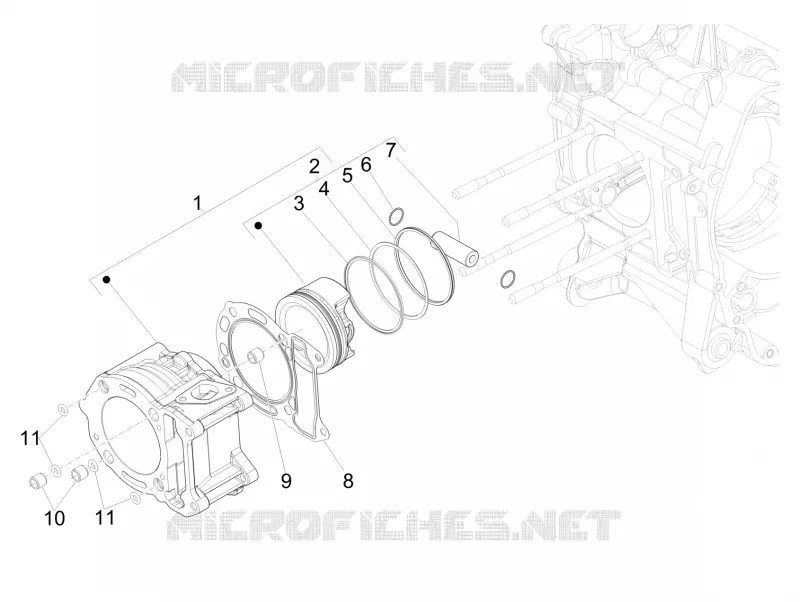 Cylinder-piston-wrist pin unit
