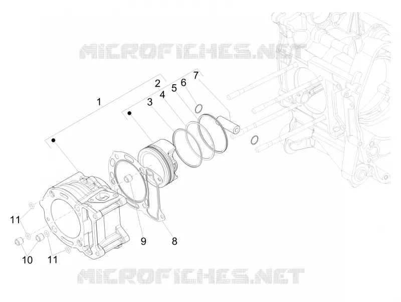 Cylinder-piston-wrist pin unit