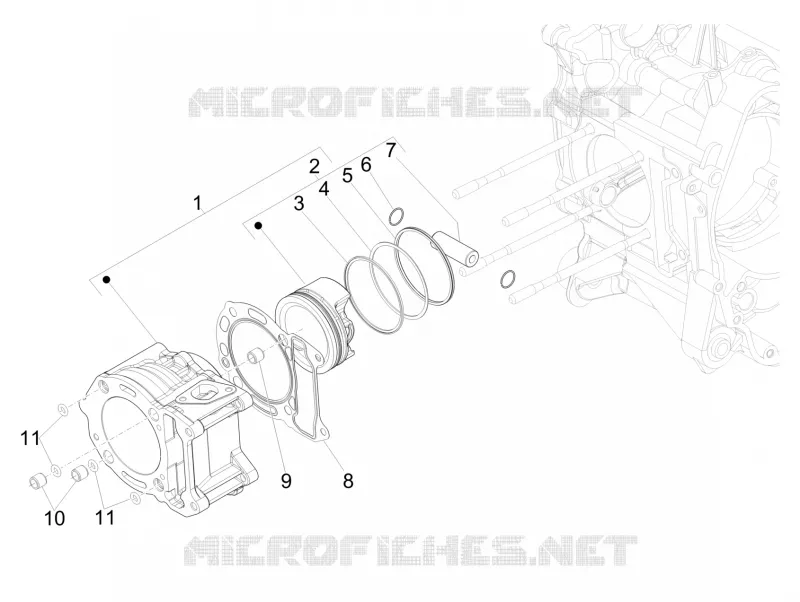 Cylinder-piston-wrist pin unit