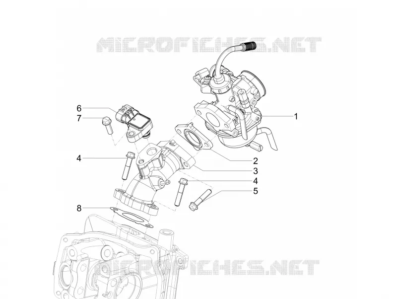 Carburettor, assembly - Union pipe