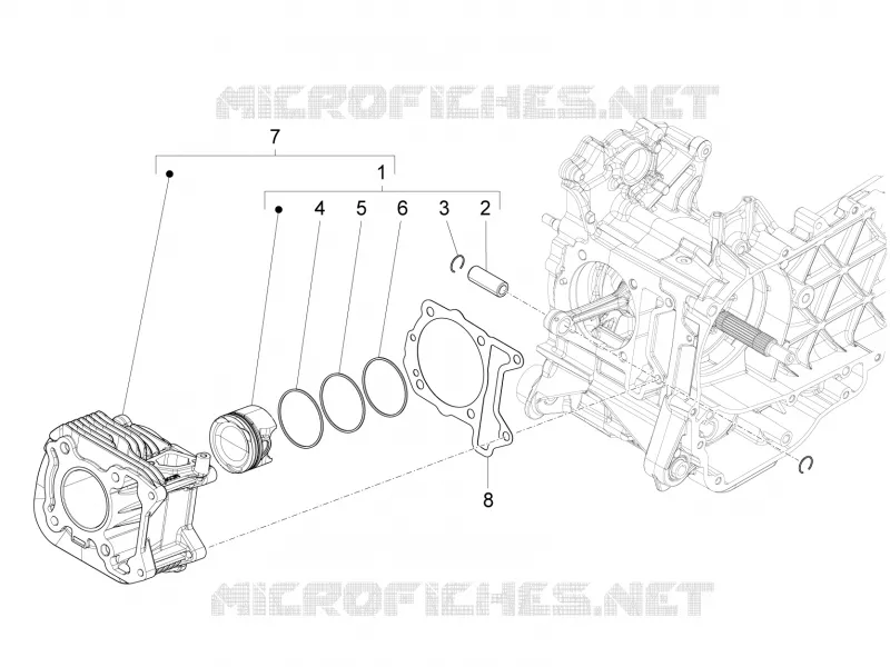 Cylinder-piston-wrist pin unit