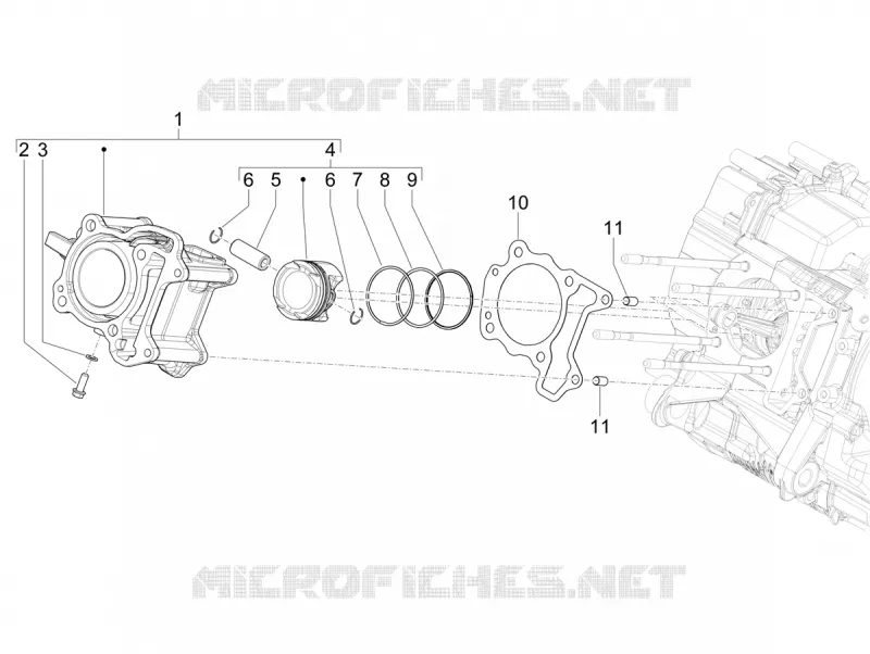 Cylinder-piston-wrist pin unit