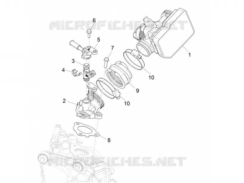 Throttle body - Injector - Inlet manifold