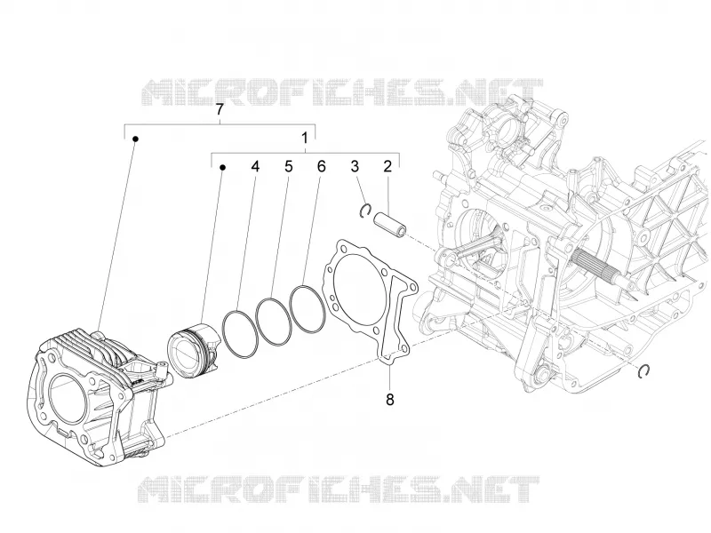 Cylinder-piston-wrist pin unit