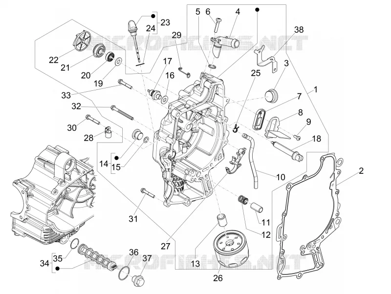 FLYWHEEL COVER - OIL FILTER