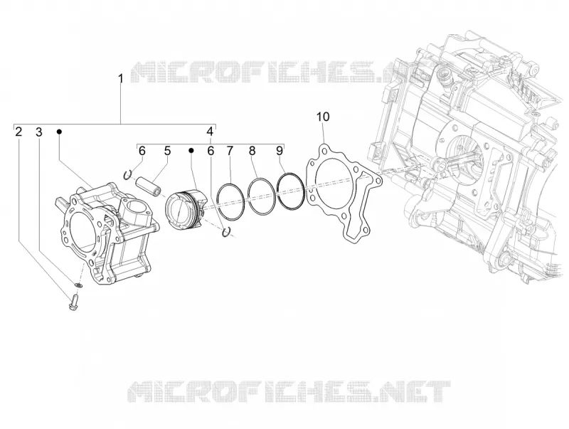 Cylinder-piston-wrist pin unit