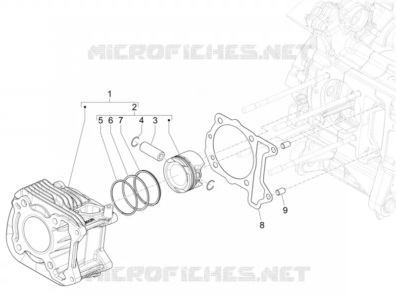 Cylinder-piston-wrist pin unit