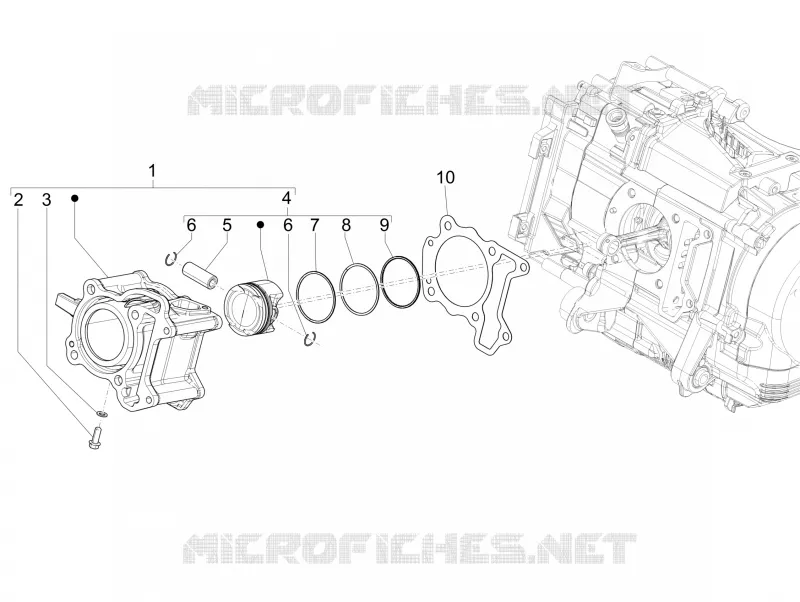 Cylinder-piston-wrist pin unit