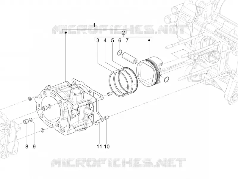 Cylinder-piston-wrist pin unit