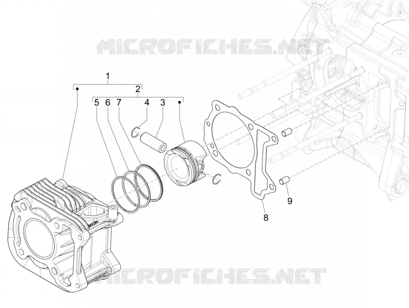 Cylinder-piston-wrist pin unit