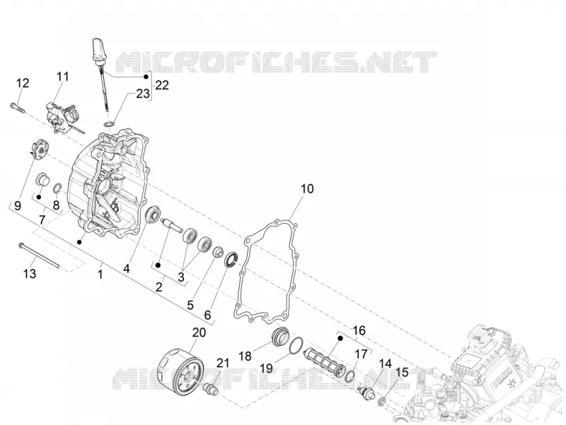 FLYWHEEL COVER - OIL FILTER