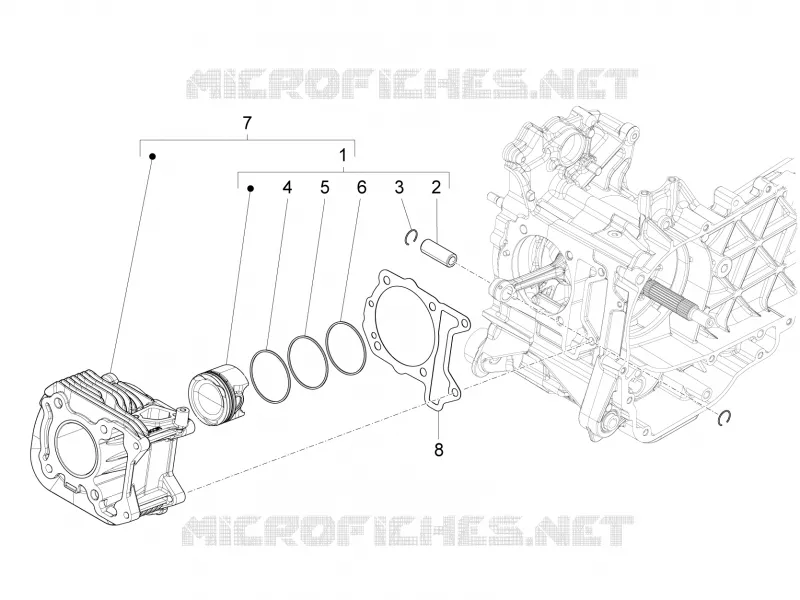 Cylinder-piston-wrist pin unit