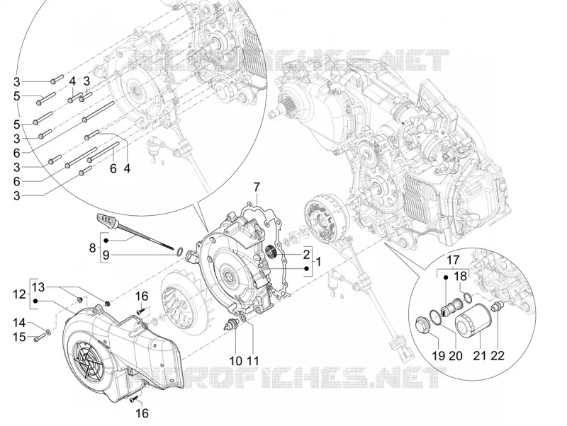 FLYWHEEL COVER - OIL FILTER