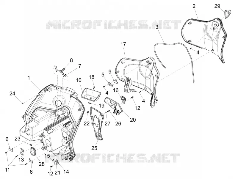 Front glove-box - Knee-guard panel