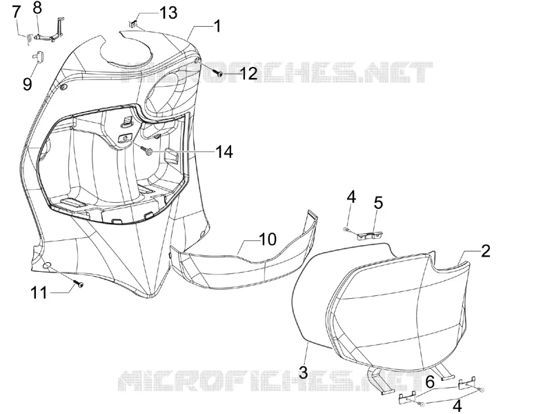 Front glove-box - Knee-guard panel