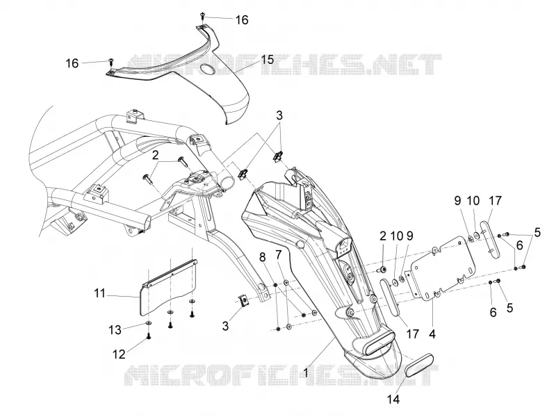 Rear cover - Splash guard