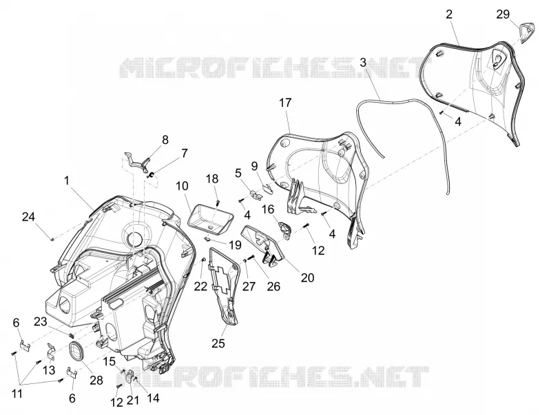 Front glove-box - Knee-guard panel