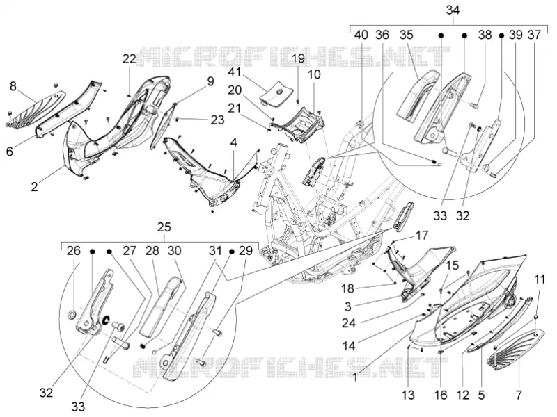 Central cover - Footrests