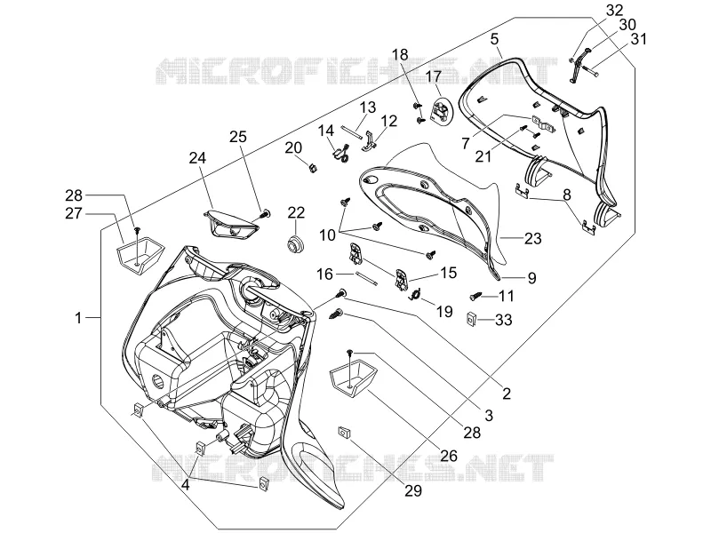 Front glove-box - Knee-guard panel