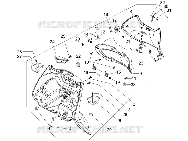 Front glove-box - Knee-guard panel