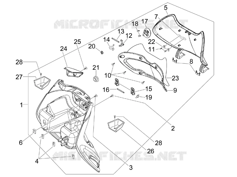 Front glove-box - Knee-guard panel