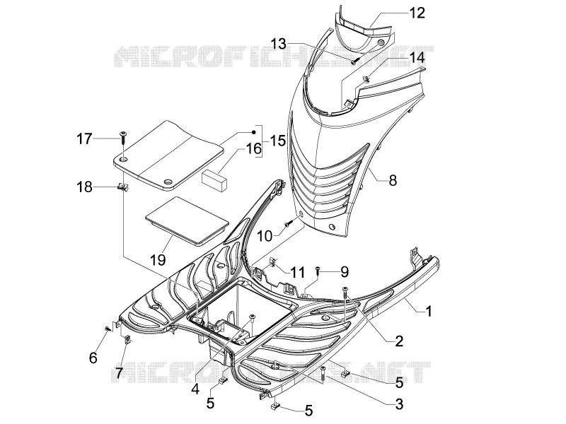 Central cover - Footrests