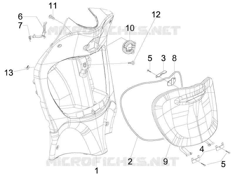 Front glove-box - Knee-guard panel