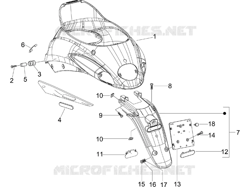Rear cover - Splash guard