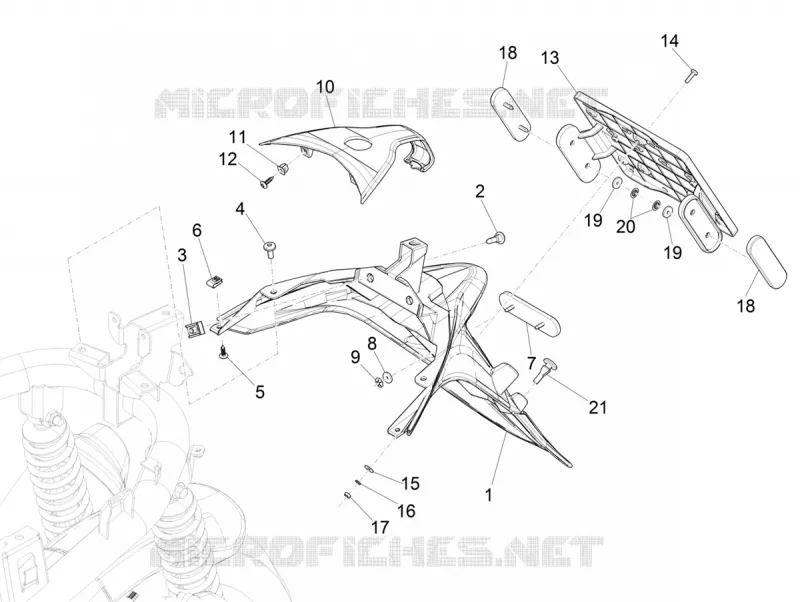 Rear cover - Splash guard