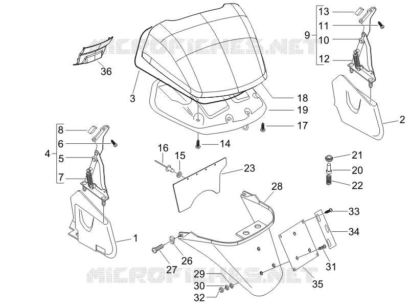 Rear cover - Splash guard