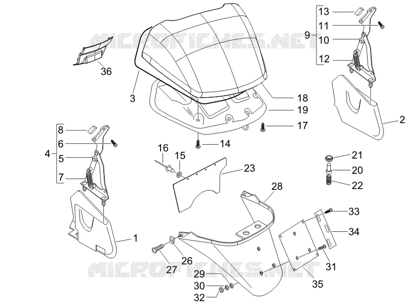 Rear cover - Splash guard