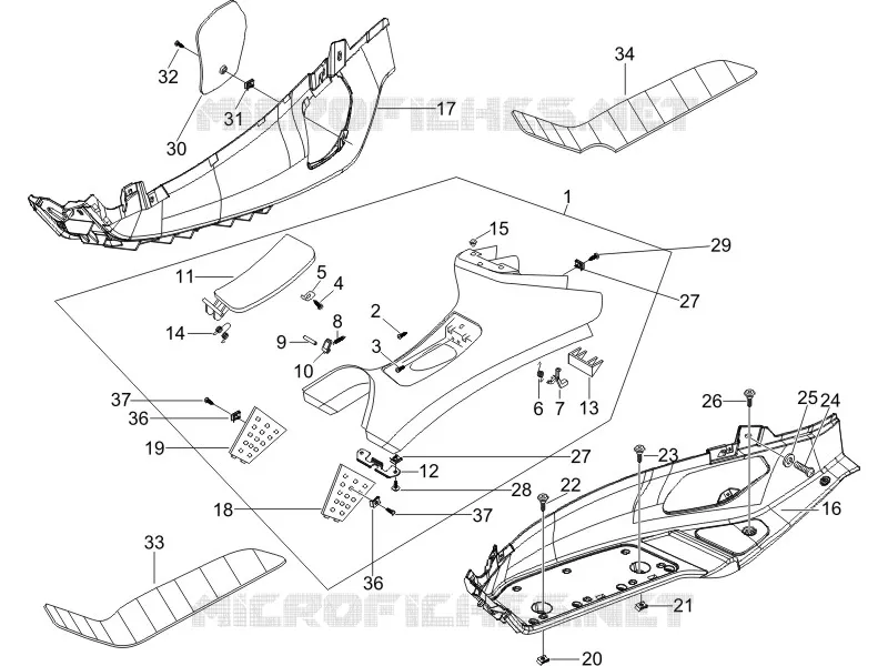 Central cover - Footrests