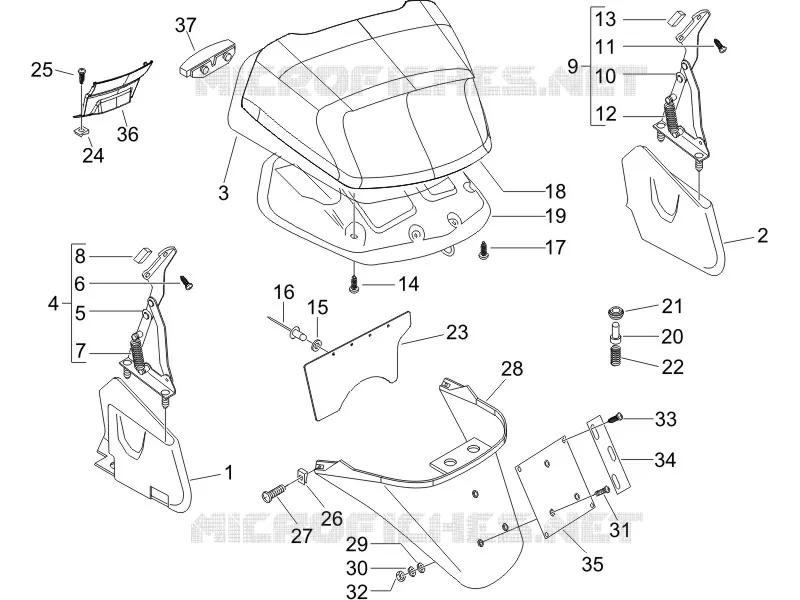 Rear cover - Splash guard