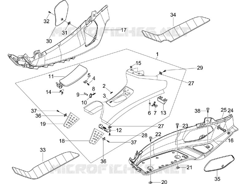 Central cover - Footrests