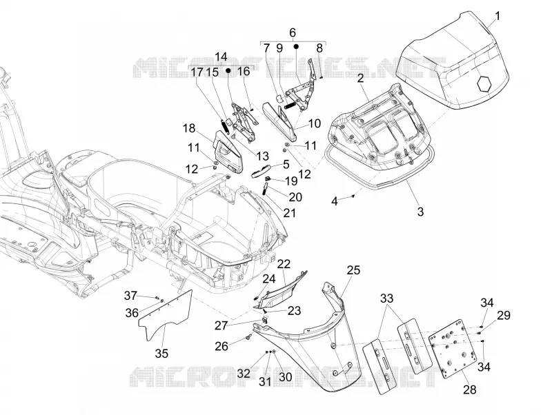 Rear cover - Splash guard