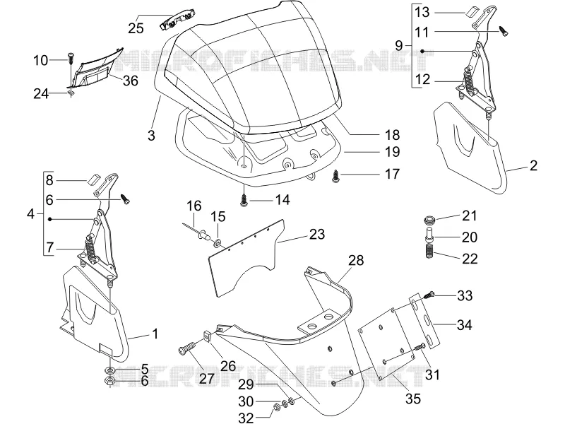 Rear cover - Splash guard