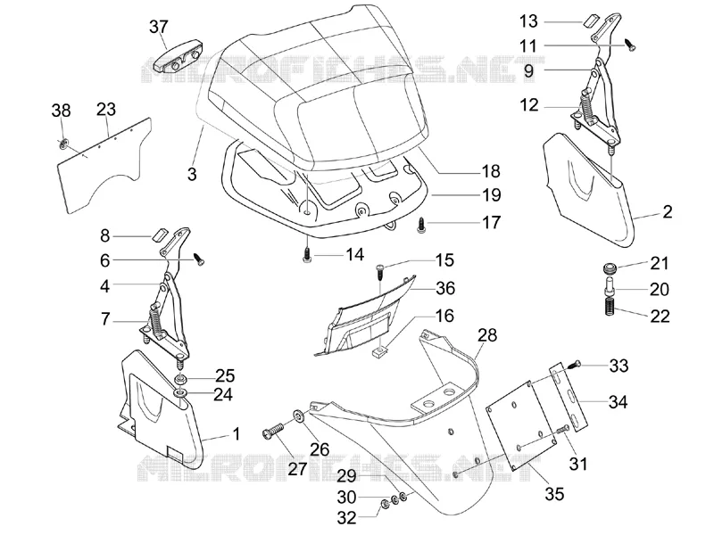 Rear cover - Splash guard