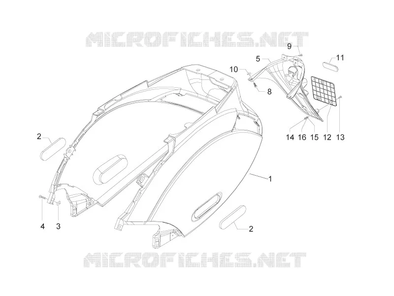 Rear cover - Splash guard