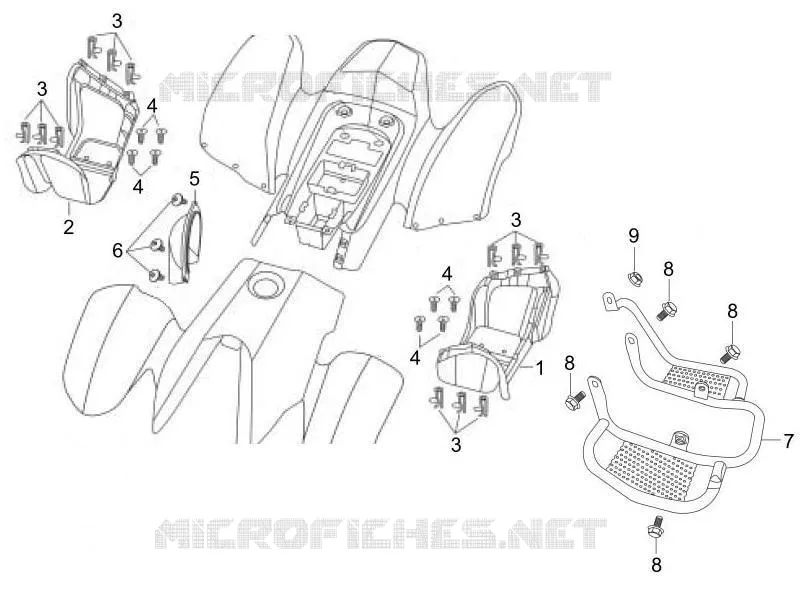 Central cover - Footrests
