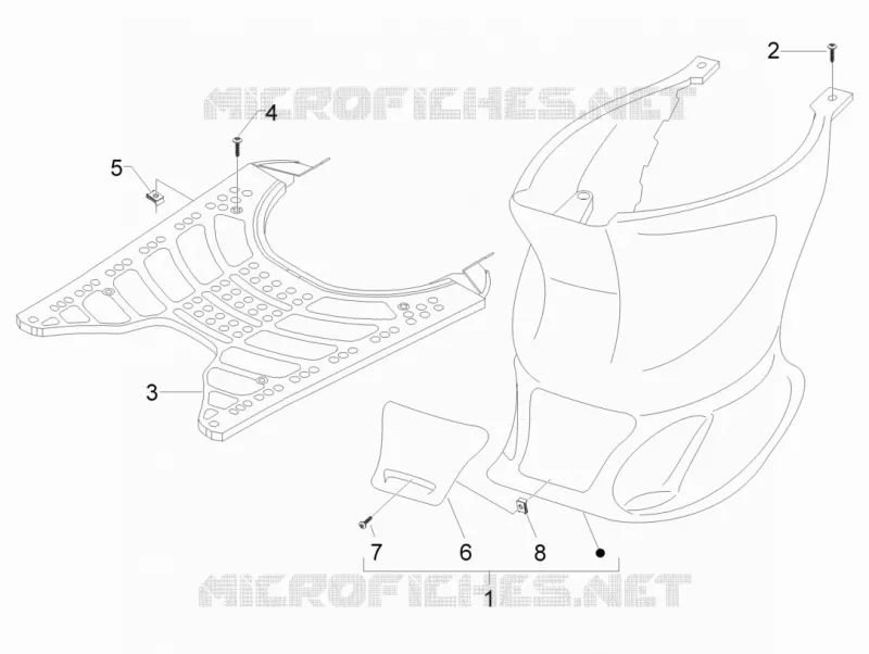 Central cover - Footrests